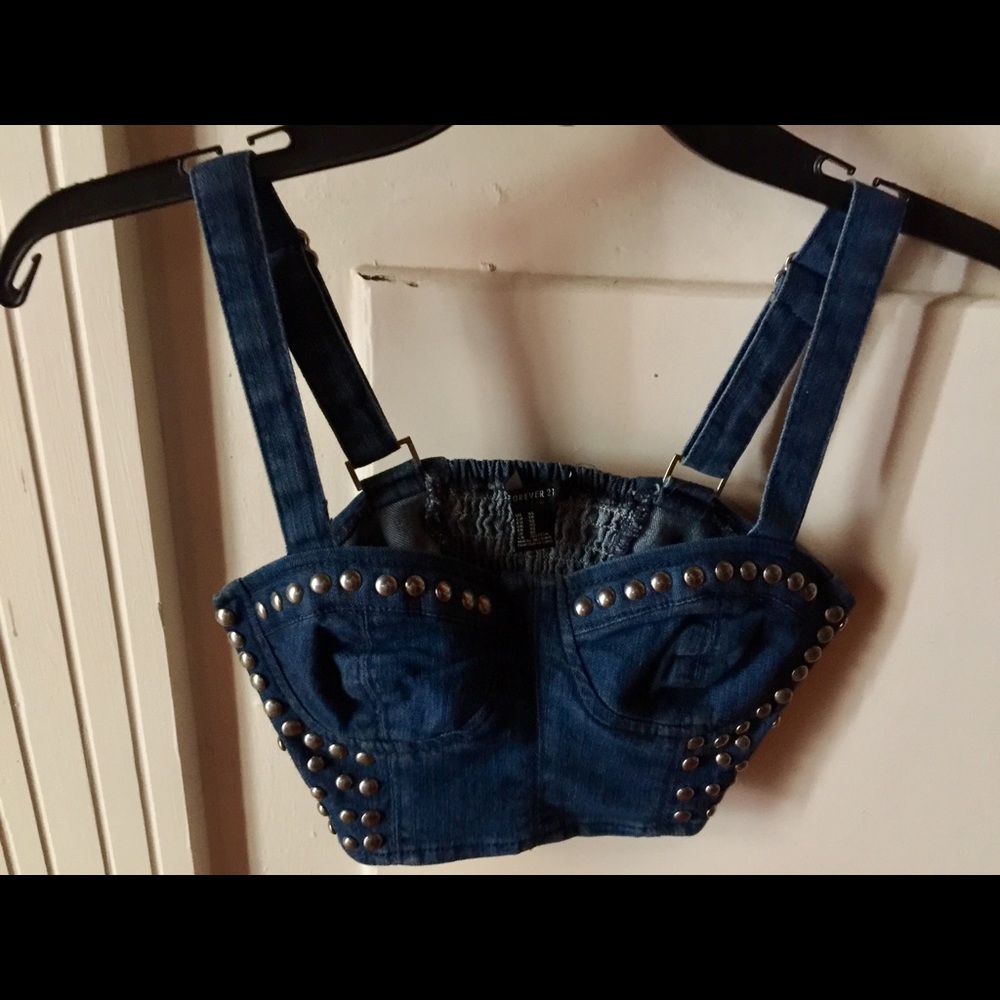 Denim bra top